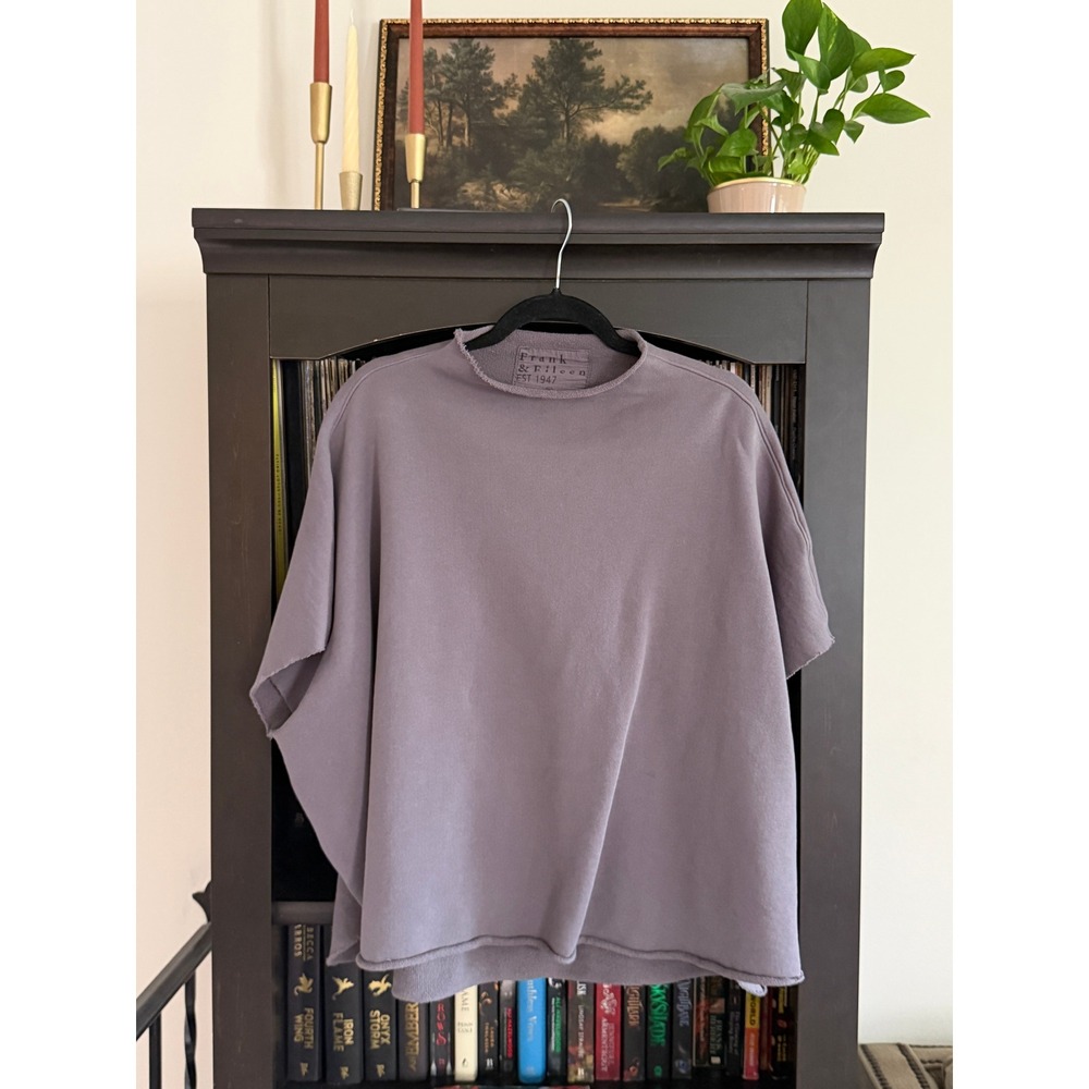Frank & Eileen Raw Hem Oversized Sweatshirt OS Boxy Tee Lab Cotton Pullover